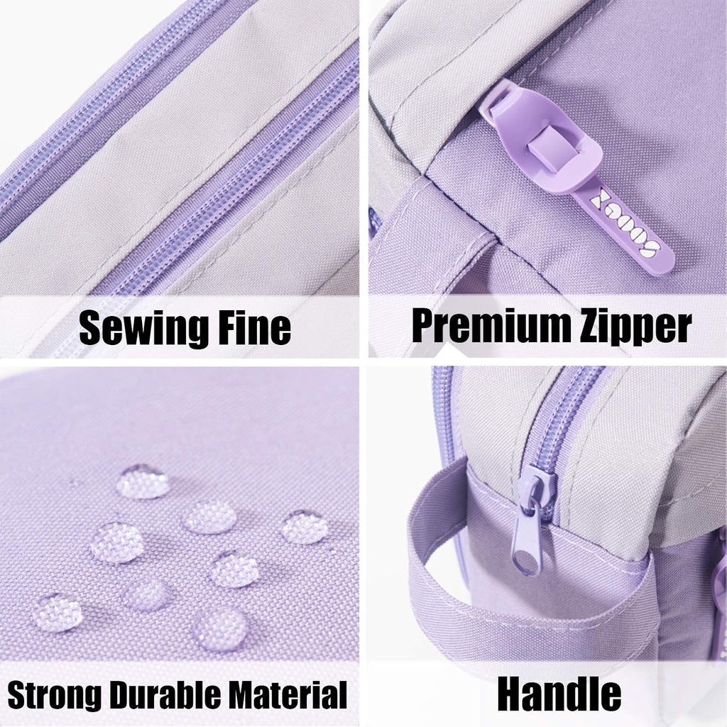 High Capacity Pencil Case, Big Pencil Bag Pouch Box Organizer Pen Case, Portable Journaling Supplies with Easy Grip