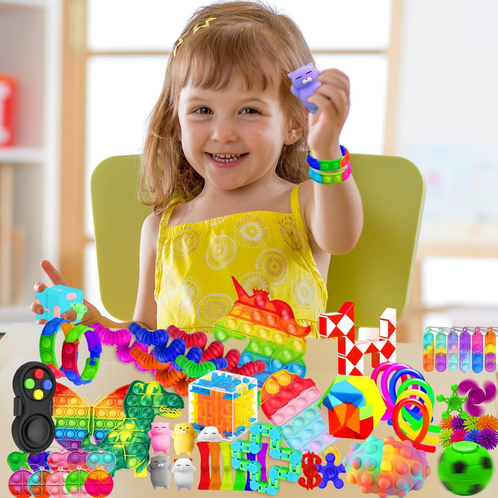 Fidget Toys, 120 Pack Party Favors for Kids 8-12 4-8, Sensory Toy for Autism Autistic Anxiety Children Boys Girls