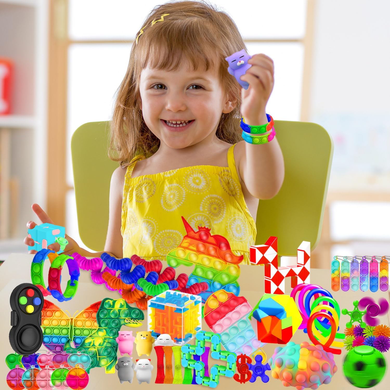 Fidget Toys, 120 Pack Party Favors for Kids 8-12 4-8, Sensory Toy for Autism Autistic Anxiety Children Boys Girls
