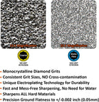 162N Double-sided Diamond Sharpening Stone, 8 in. x 3 in. | Coarse 325 / Extra Fine 1200 Grit, Storage Case with