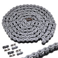 #60 Roller Chain, 10 Feet Carbon Steel Chain with 4 Free Connecting Links