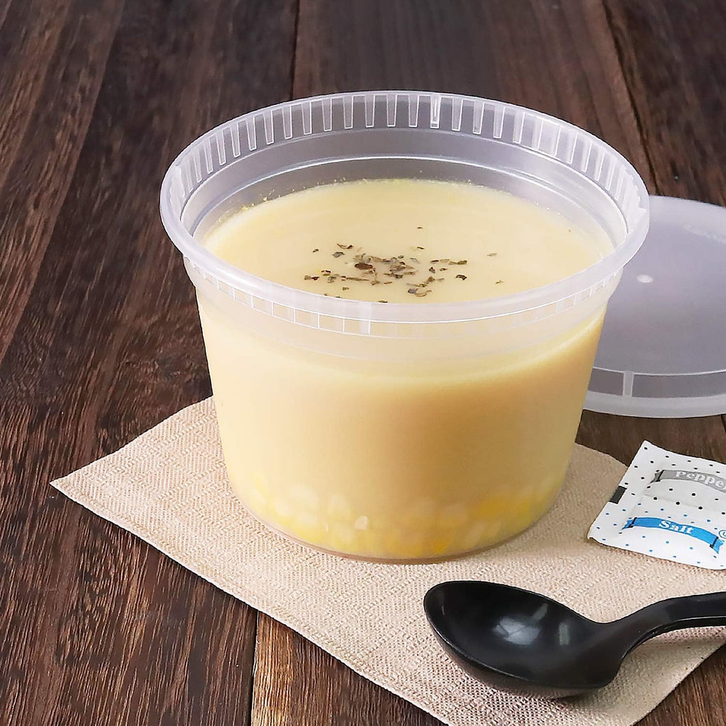 [16oz - 240 ct] Clear PP Injection Molded Round Deli Containers with Lids (FP-IMDC16-PP)