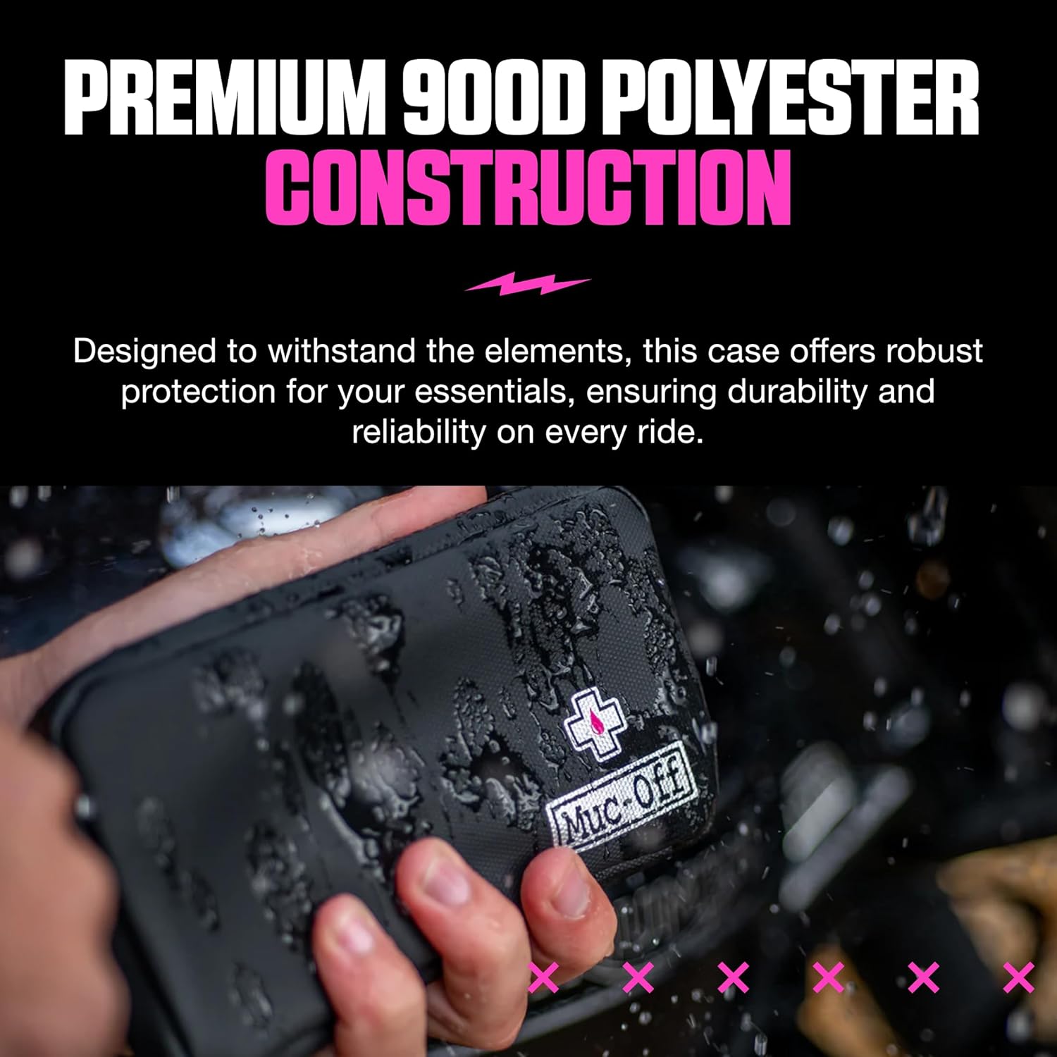 Rainproof Essentials Case, Black - Bike Pouch, Cycling Phone Wallet with Zipper - Bike Accessories for Storing Phone