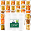 Deli Soup Quart Containers with Lids [32 Oz - 24 Pack], Plastic Food Freezer Storage Containers with Lids, Disposable