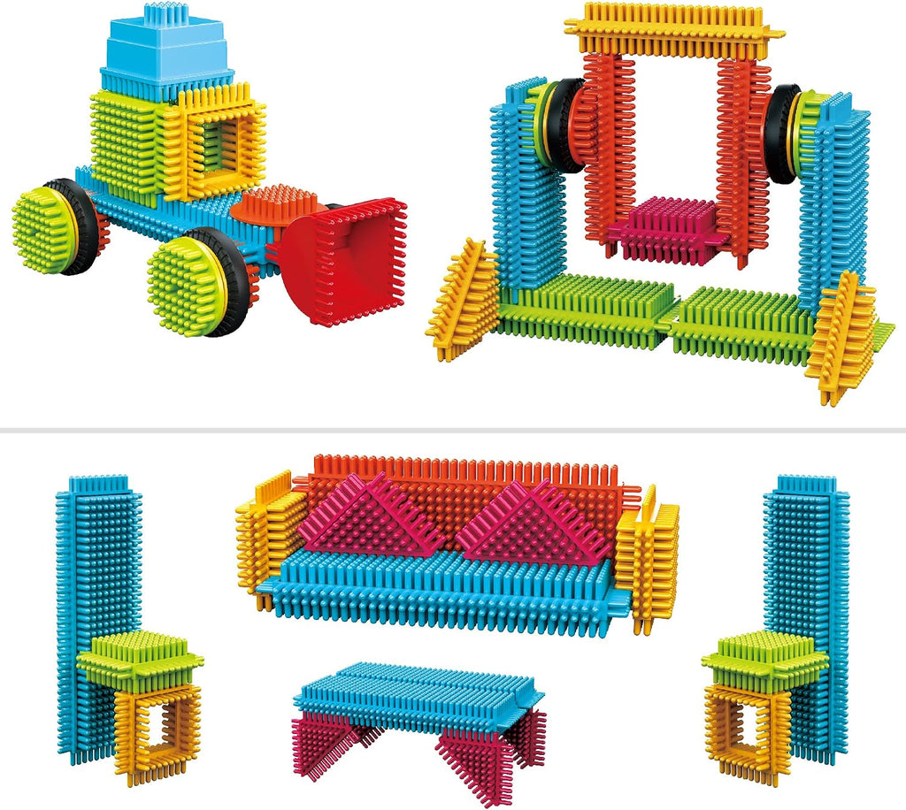 STEM Building Toys - ST7 and ST5 Bundle - 388pcs Bristle Shape 3D Tiles Set Construction Learning Educational Block