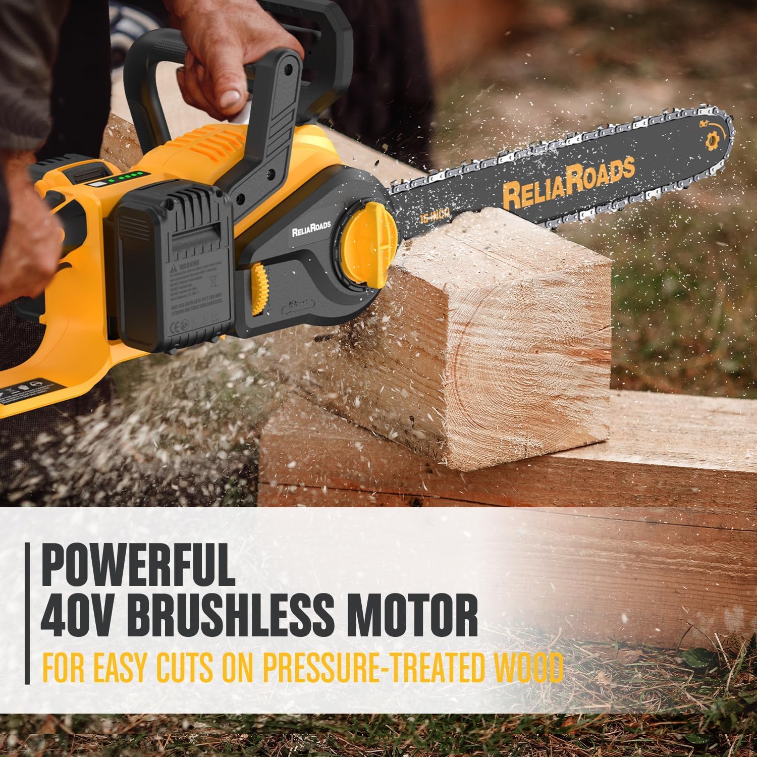 16-Inch Brushless Chainsaw, 40V (2 x 20V MAX) Cordless Battery Powered Chain Saw Kit (Includes 2 Chains) Compatible