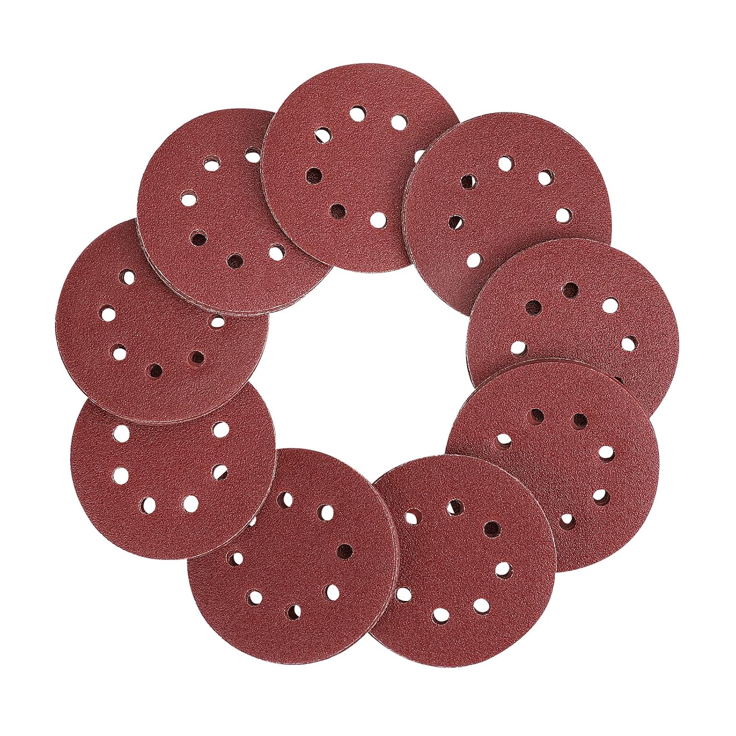 80-Piece Sanding Disc Set，5-Inch 8-Hole Hook and Loop Sanding Discs, 60, 80, 100, 120, 180, 240, 320, 400 Grits