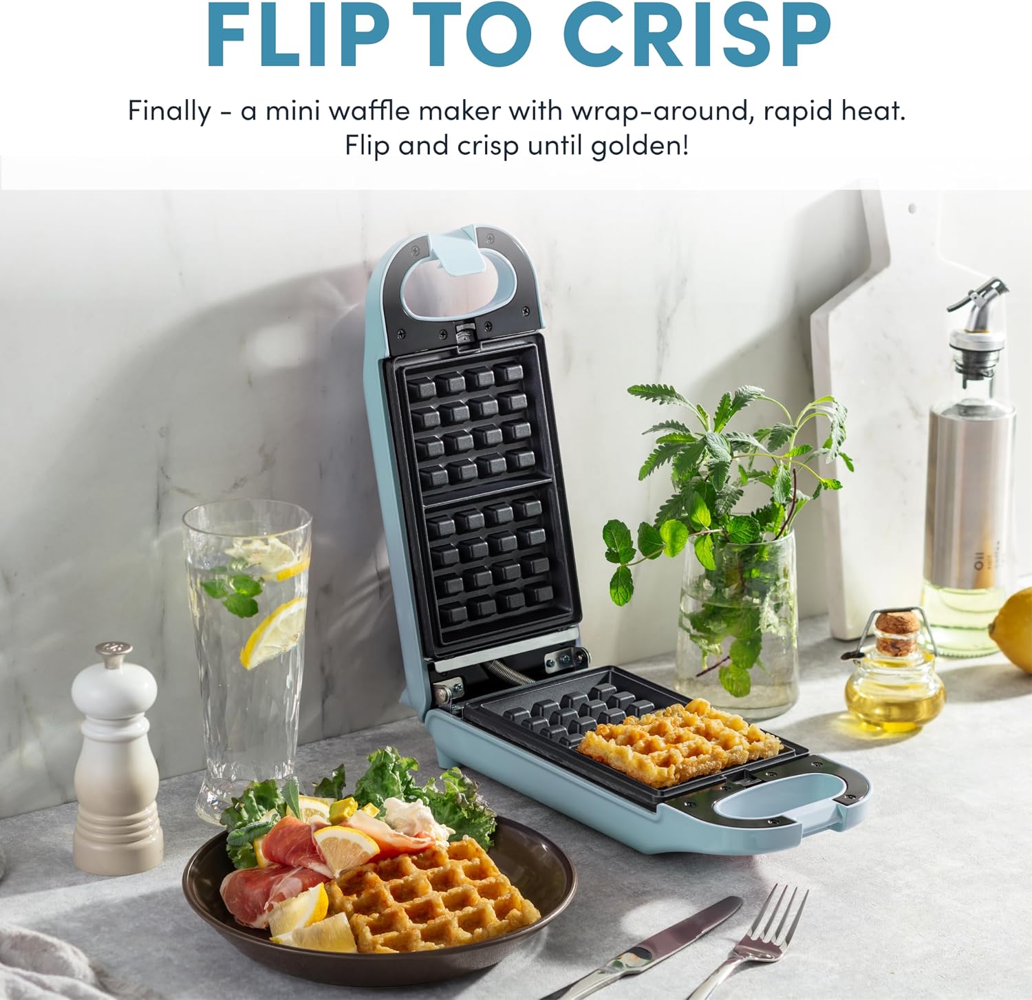 Swap & Flip Waffle Maker with Removable Plates: 3-in-1 Panini Press, Mini Donut Maker, and Waffle Iron