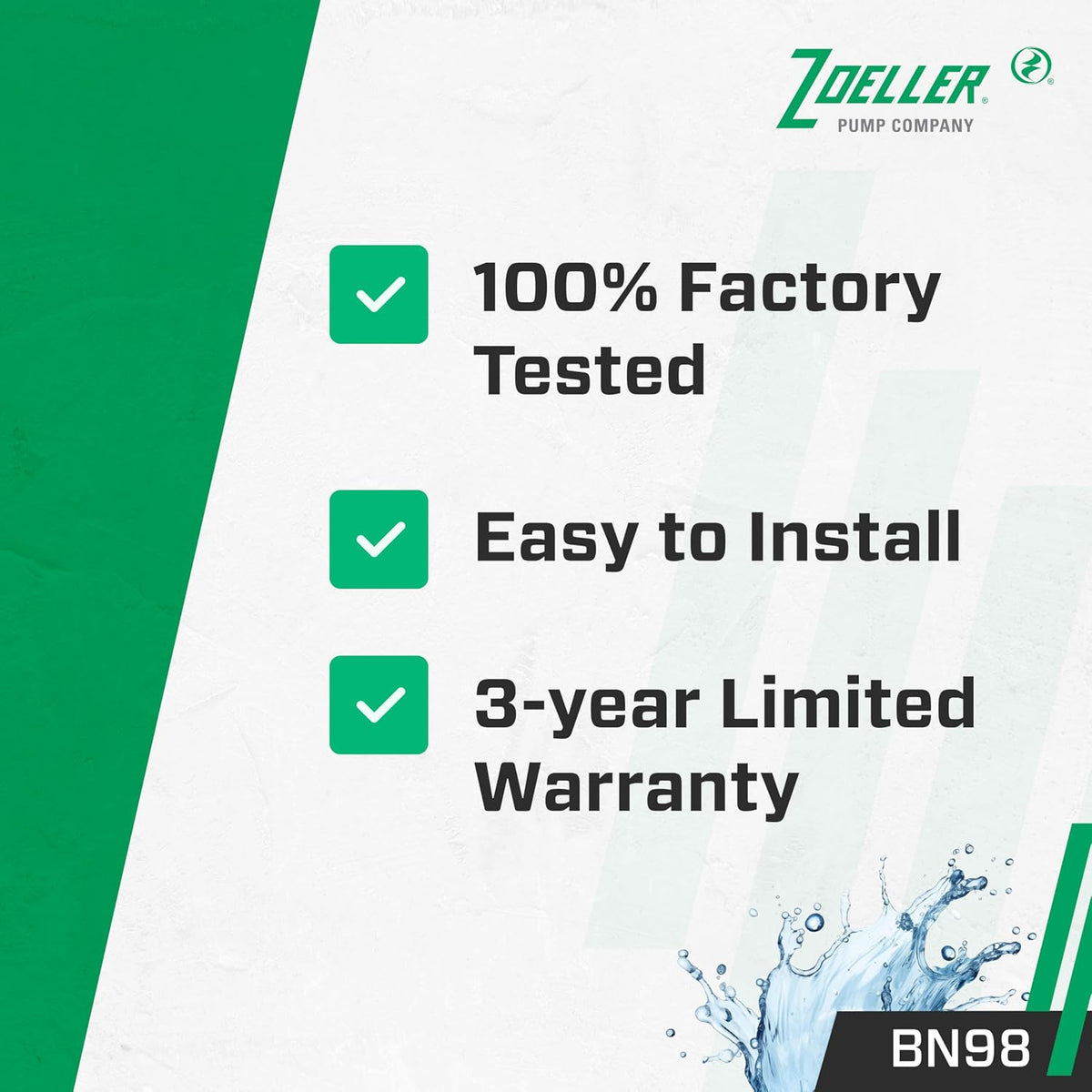 Zoeller BN98 Effluent Pump - ½ HP - Nonautomatic -115V