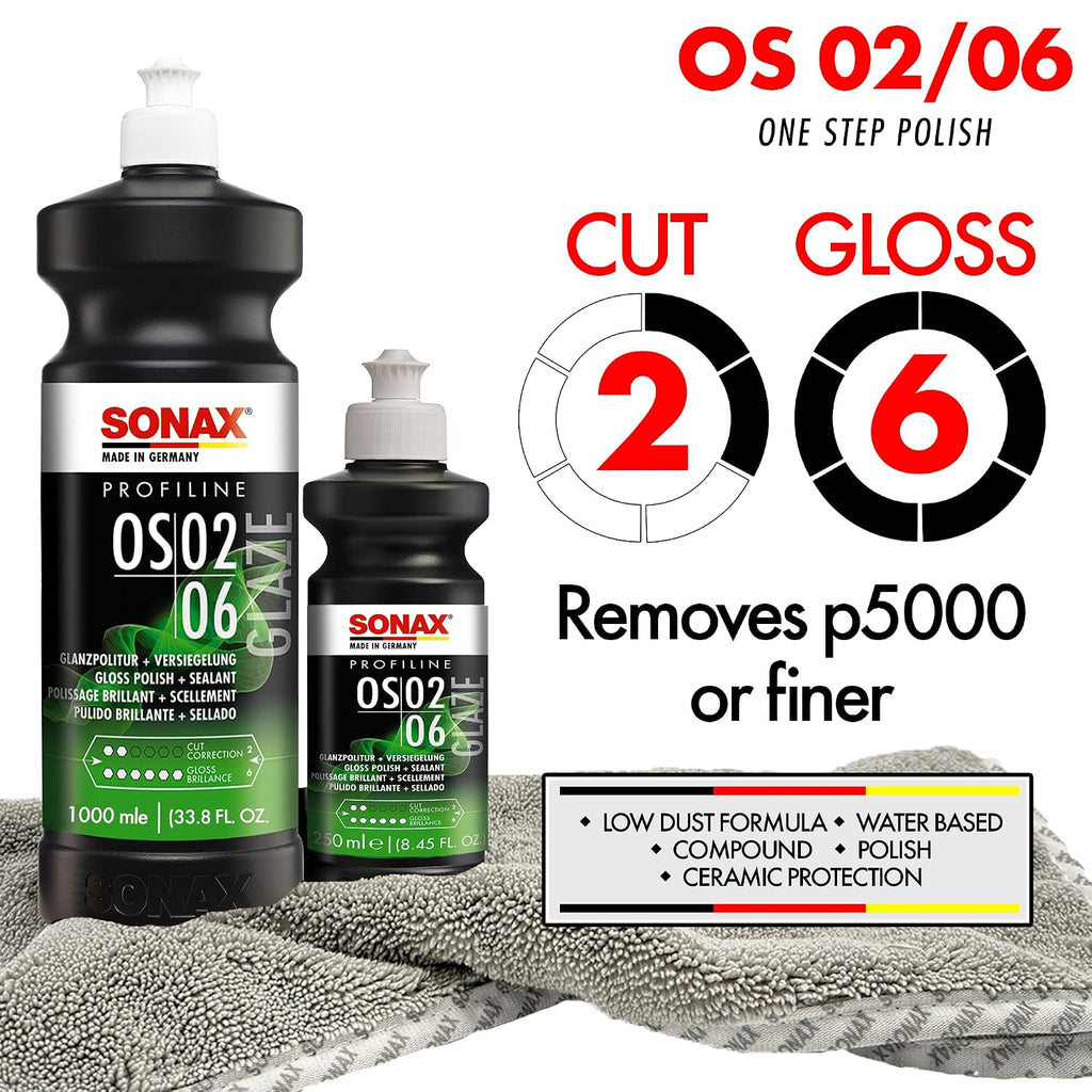 Glaze OS 02-06 247141 | All-in-One Car Polish for Scratch Removal, High-Gloss Finish & Ceramic Protection |