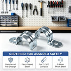 1 Inch One Hole EMT Conduit Clamp, Pipe Strap U Bracket 10 Pack