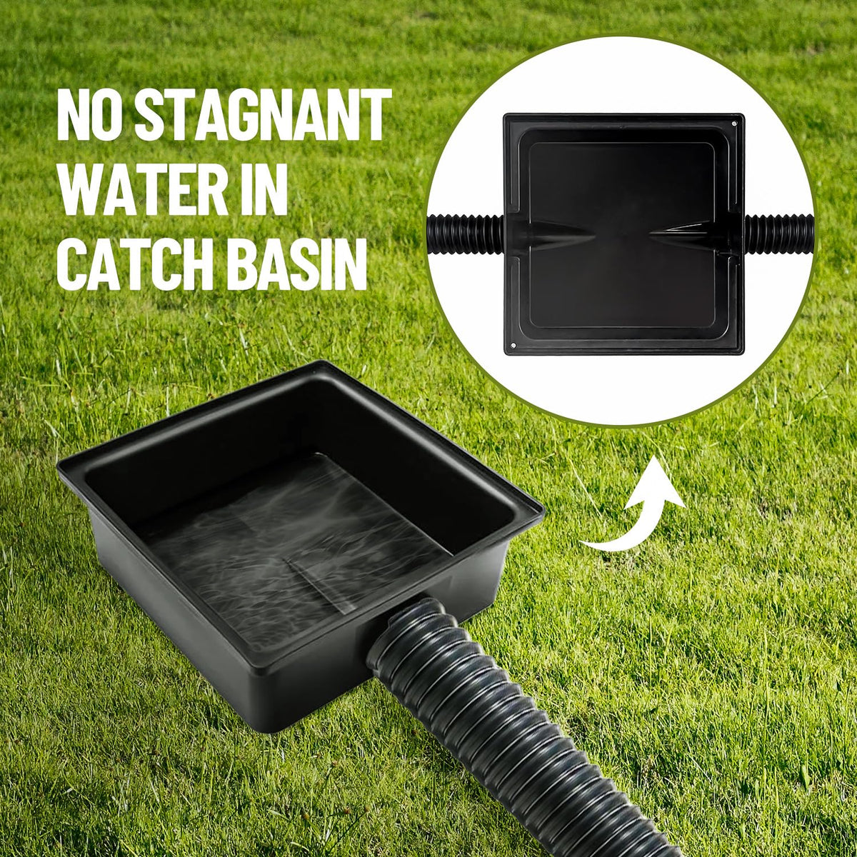 Gutter Downspout Extensions, 12 x 12in Catch Basin