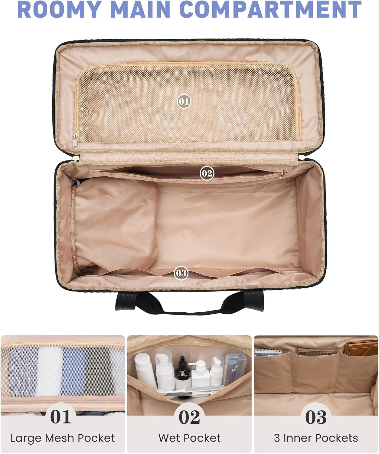 Weekender Travel Duffle Bag for Women: Overnight Bags with Shoe Compartment Carry on Bags for Airplanes with Toiletry