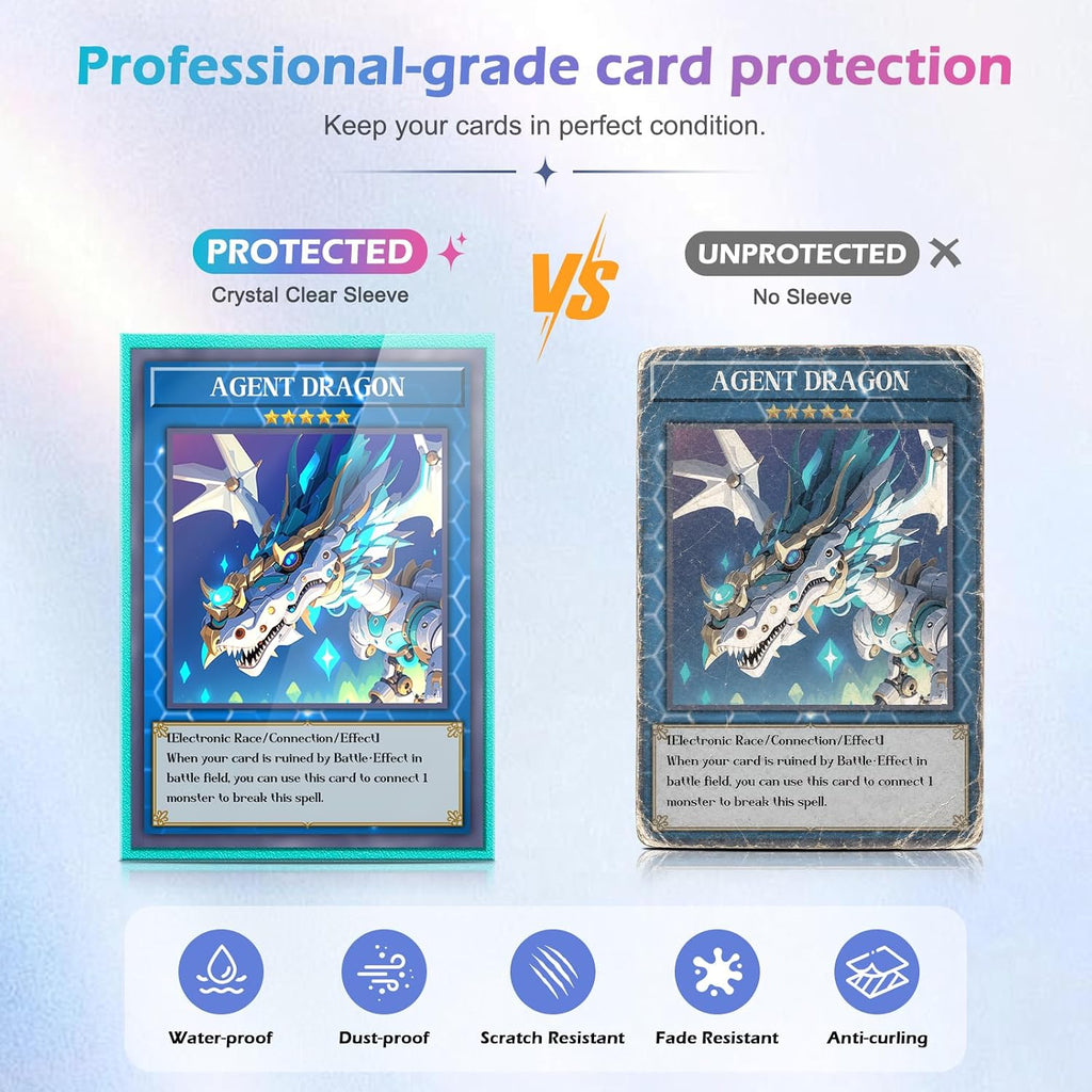 500 Count Card Sleeves Toploaders for Trading Cards, 5 Colors Soft Baseball Card Sleeve for Standard Cards, Fit for