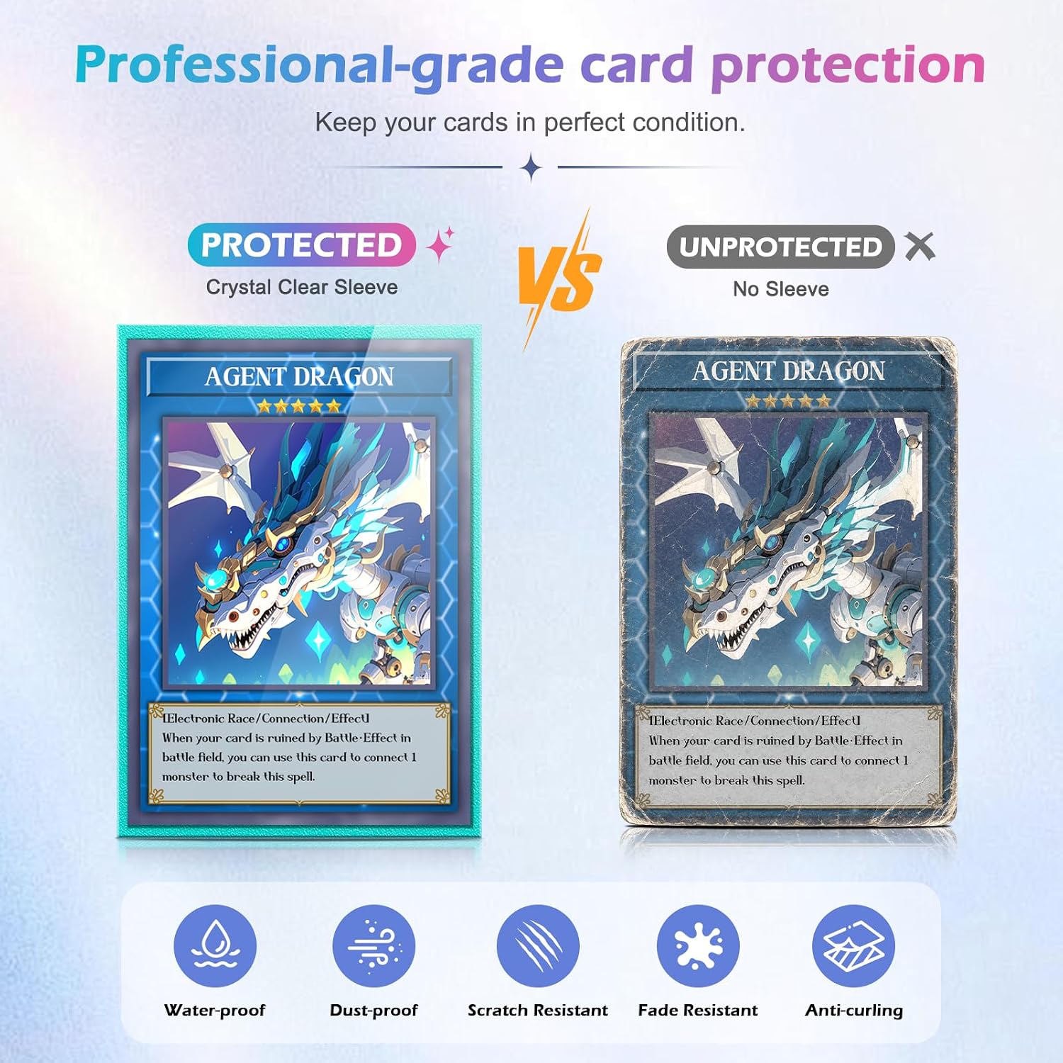 500 Count Card Sleeves Toploaders for Trading Cards, 5 Colors Soft Baseball Card Sleeve for Standard Cards, Fit for