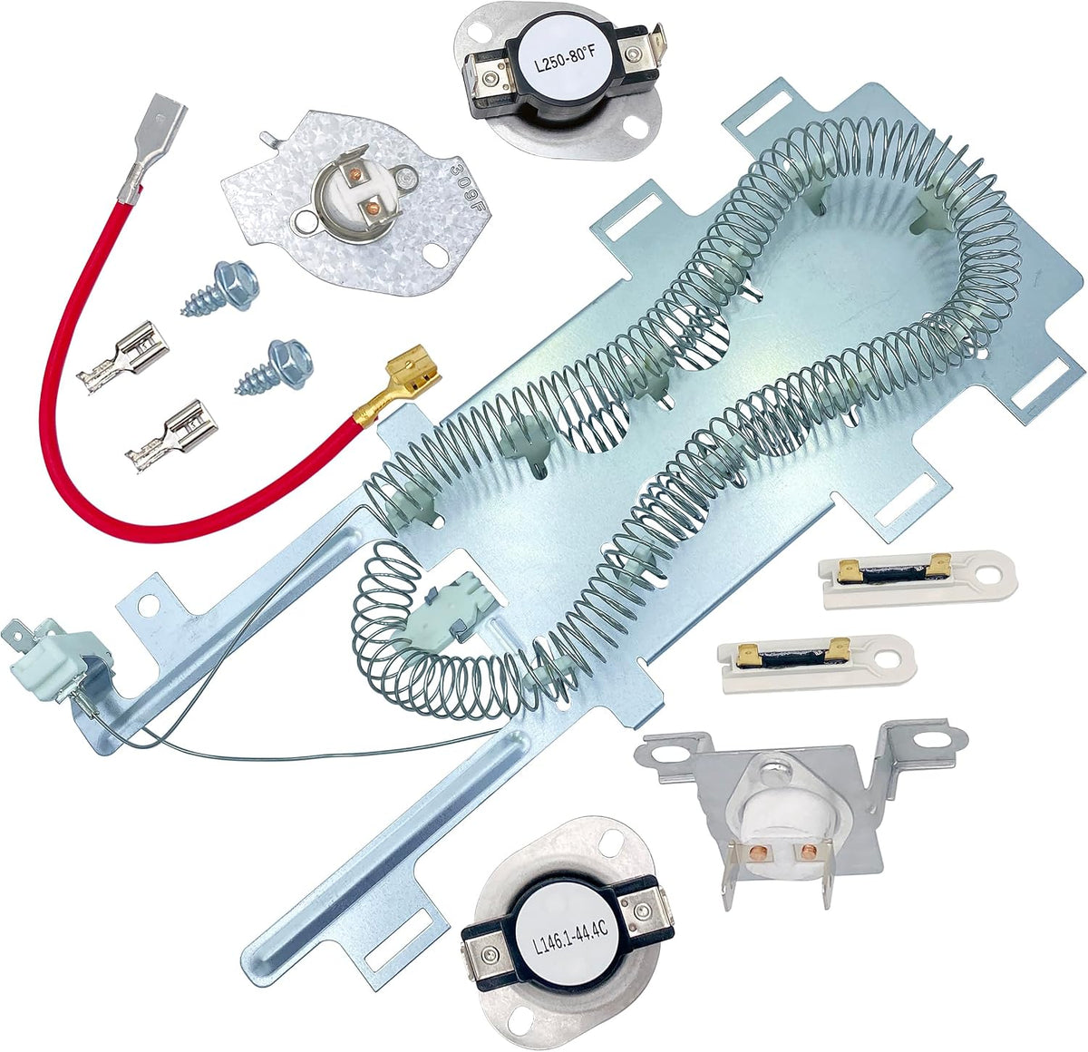 Dryer Heating Element fit for Whirlpool WED85HEFW0 WED8740DC1 WED9200SQ2 WED9151YW0 WED9550WW0 WED9550WW2 WED9400ST1 WED9400SU1 WED9400SU2 WED9450WW0 WED9300VU0 WED9500TU1 WED9600TW2 WED9500TW0