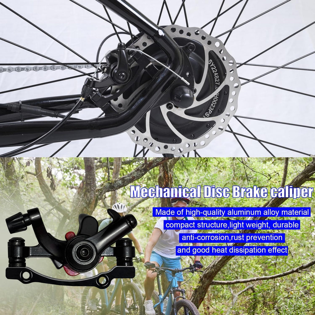 1 Pairs Bike Brakes, Aluminum Alloy Bicycle Disc Brake, Universal Front and Rear Mechanical Disc Brake Calipers Clamp for Folding Bikes, Road Bikes Mountain Bike BMX