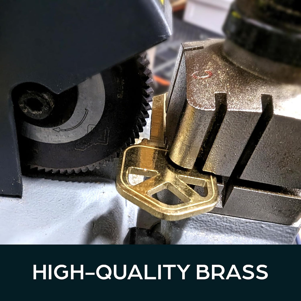 Kwikset Key Blanks in Premium Brass Quality | KW1 Uncut Blank Keys for Home and Professional Use | Pack of 10 Keys