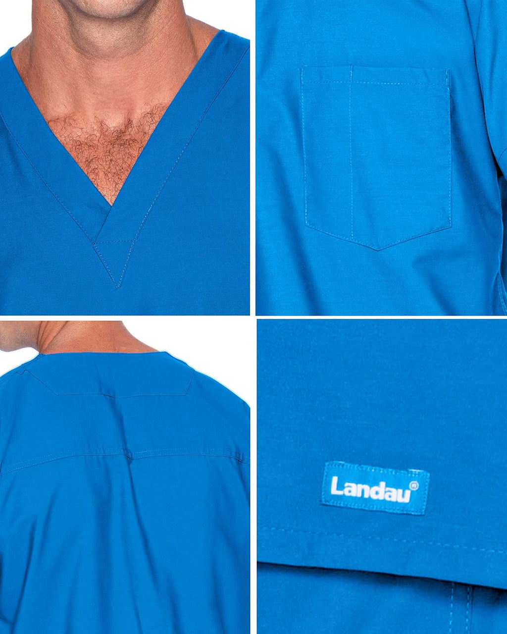 Essentials Unisex Relaxed Fit 1-Pocket V-Neck Scrub Top 7502 Royal Blue