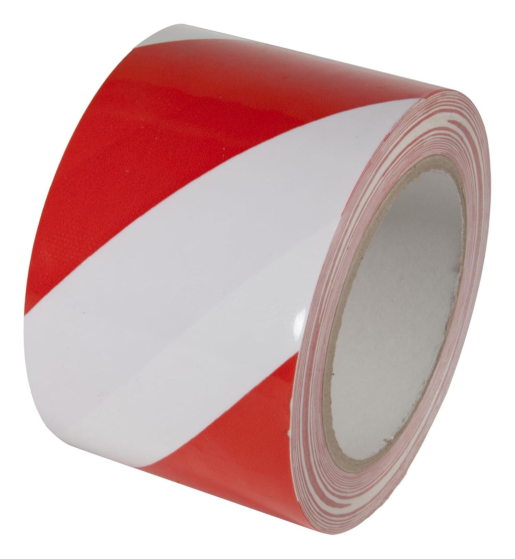 Manufacturing: Hazard Striped PVC Warning Conformable Laminated Safety Tape, 3 inch x 108 feet, Red/White
