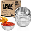 Stainless Steel Small Dipping Bowls, 3.5oz, 8-Pack, Silver