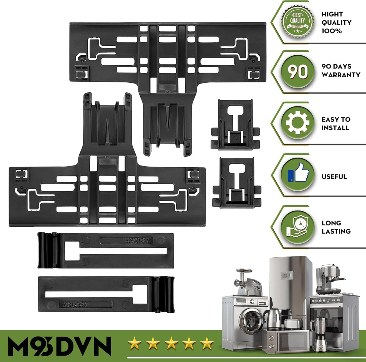 Top Rack Adjuster Replacement For Whirlpool WDT730PAHZ WDT910SAYM2 WDT910SAYM1 WDT910SAYM3 WDT970SHAZ0 WDT730PAHB0 WDT730PAHV0 WDT750SAHZ0 WDT970SHAV0 Dishwasher