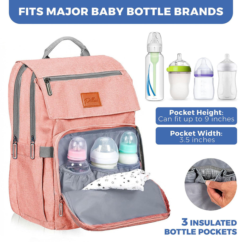 Baby Diaper Bag Backpack - Diaper Bags for Baby Girl - Baby Shower Gifts for Girls - Large Waterproof Diaper Backpack