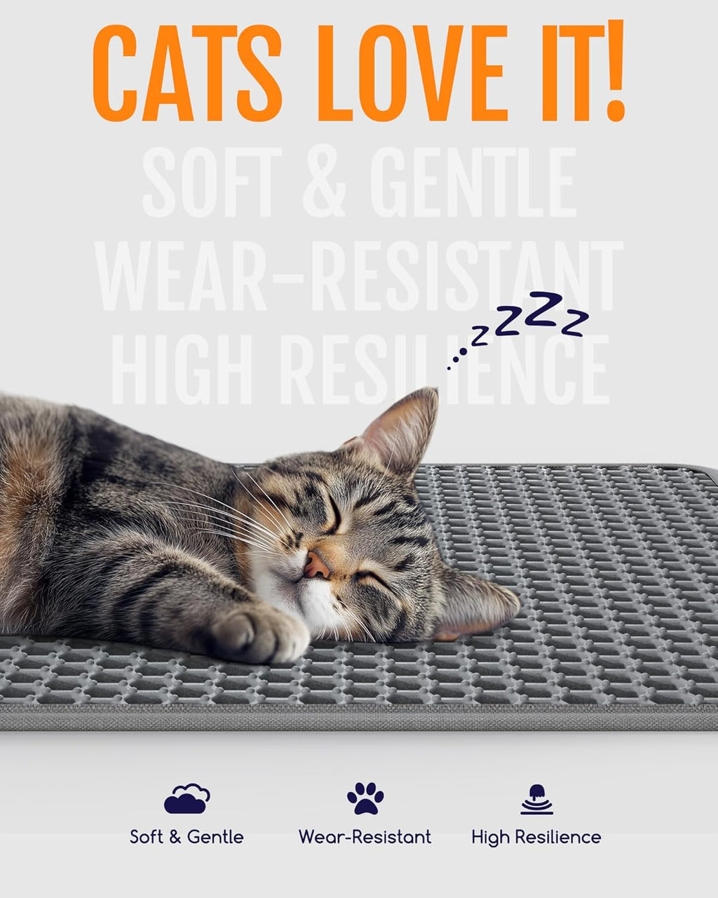 Cat Litter Mat - 23.2" x 14.6" Small Litter Box Mat with Double Layers, Urine-Proof and Non-Slip Litter Trapping Mat