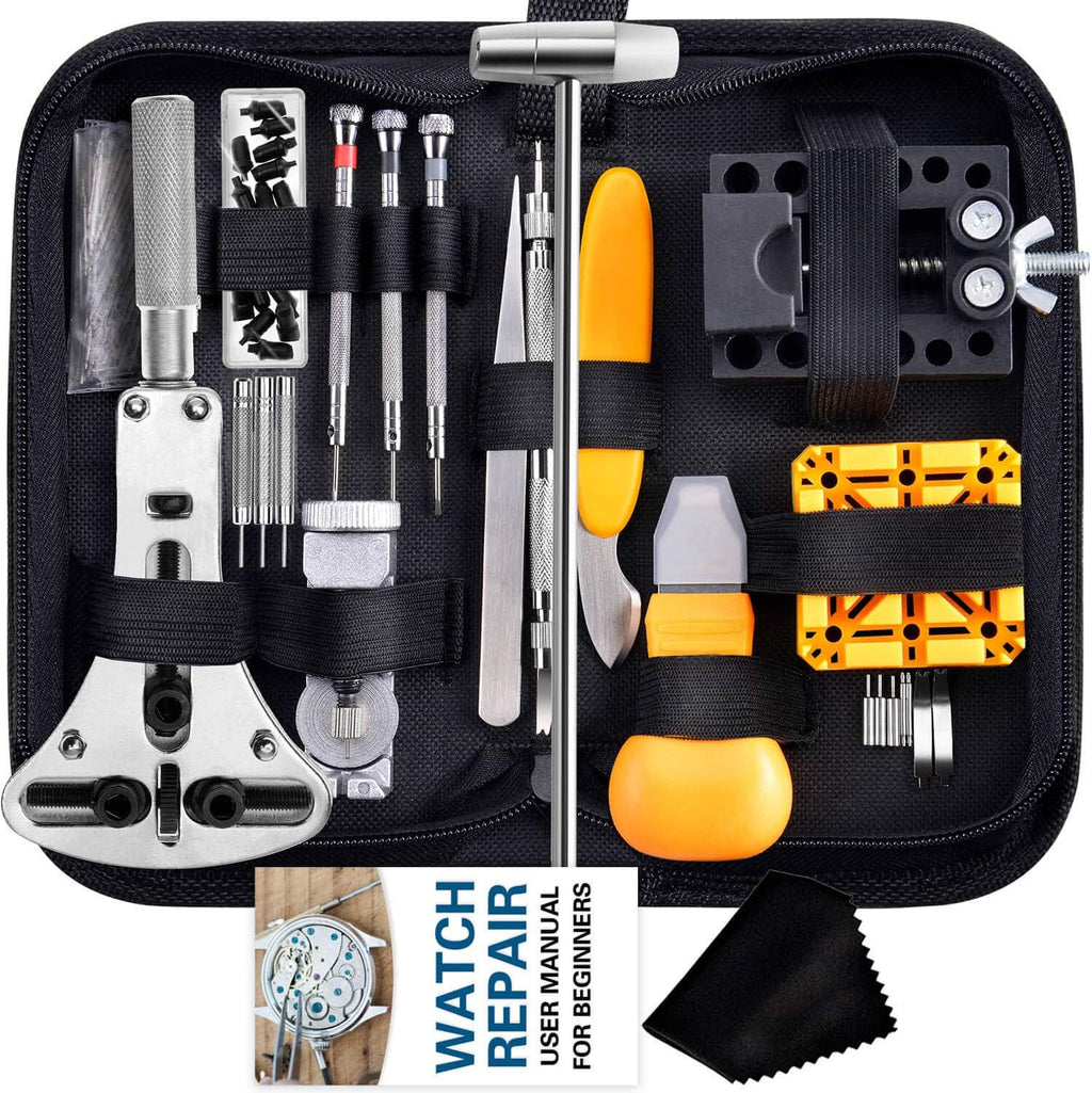 Watch Repair Kit, Anezus 187Pcs Watch Tool Kit with Watch Link Pin Remover Tools and Watch Back Case Removal Tools