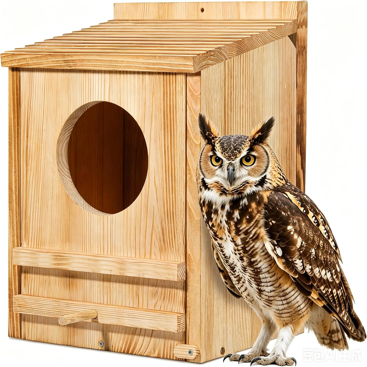 Large Barn Owl House,15.8 * 10.6 * 8.7IN Owl Nesting Box for Outside