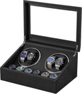 Watch Winders for Automatic Watches, 4 Watch Winder | 6 Storage Case with Quiet Japanese Motor, Automatic Watch