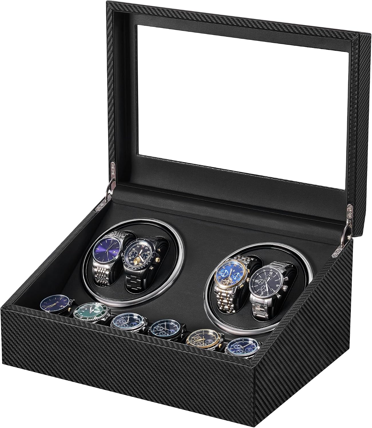 Watch Winders for Automatic Watches, 4 Watch Winder | 6 Storage Case with Quiet Japanese Motor, Automatic Watch