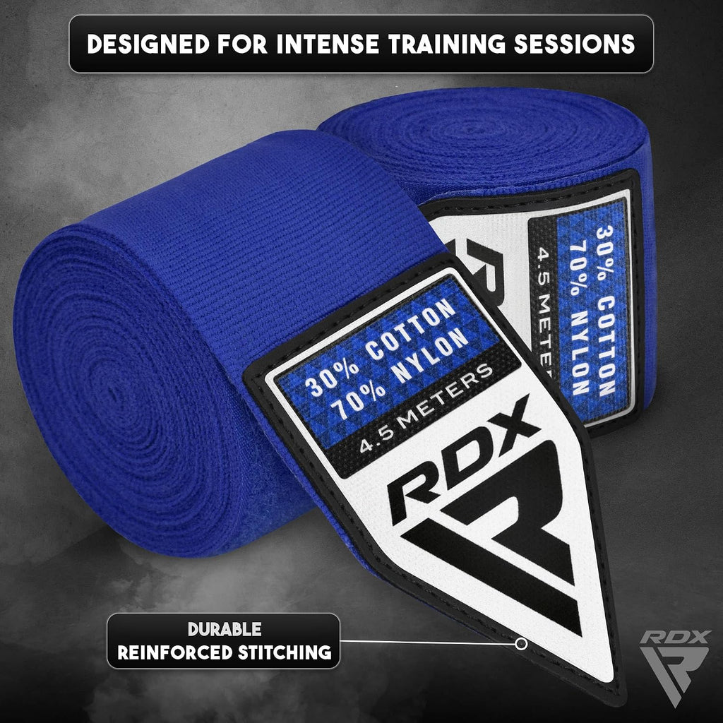 Boxing Hand Wraps 4.5M / 180 Inches – Mexican Style Semi-Elastic MMA Inner Gloves - Wrist Support for Muay Thai
