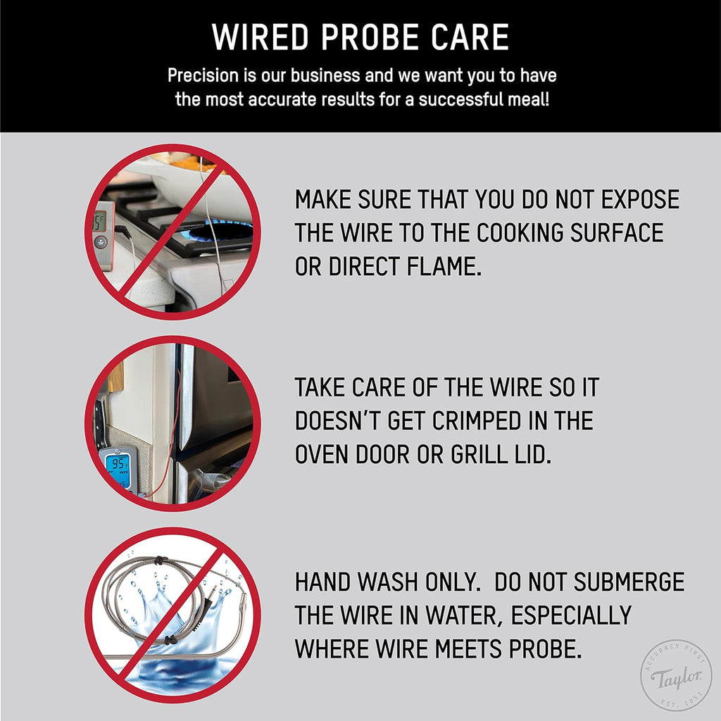 Precision Products Programmable with Timer Instant Read Wired Probe Digital, Meat, Food, Grill BBQ Cooking Kitchen