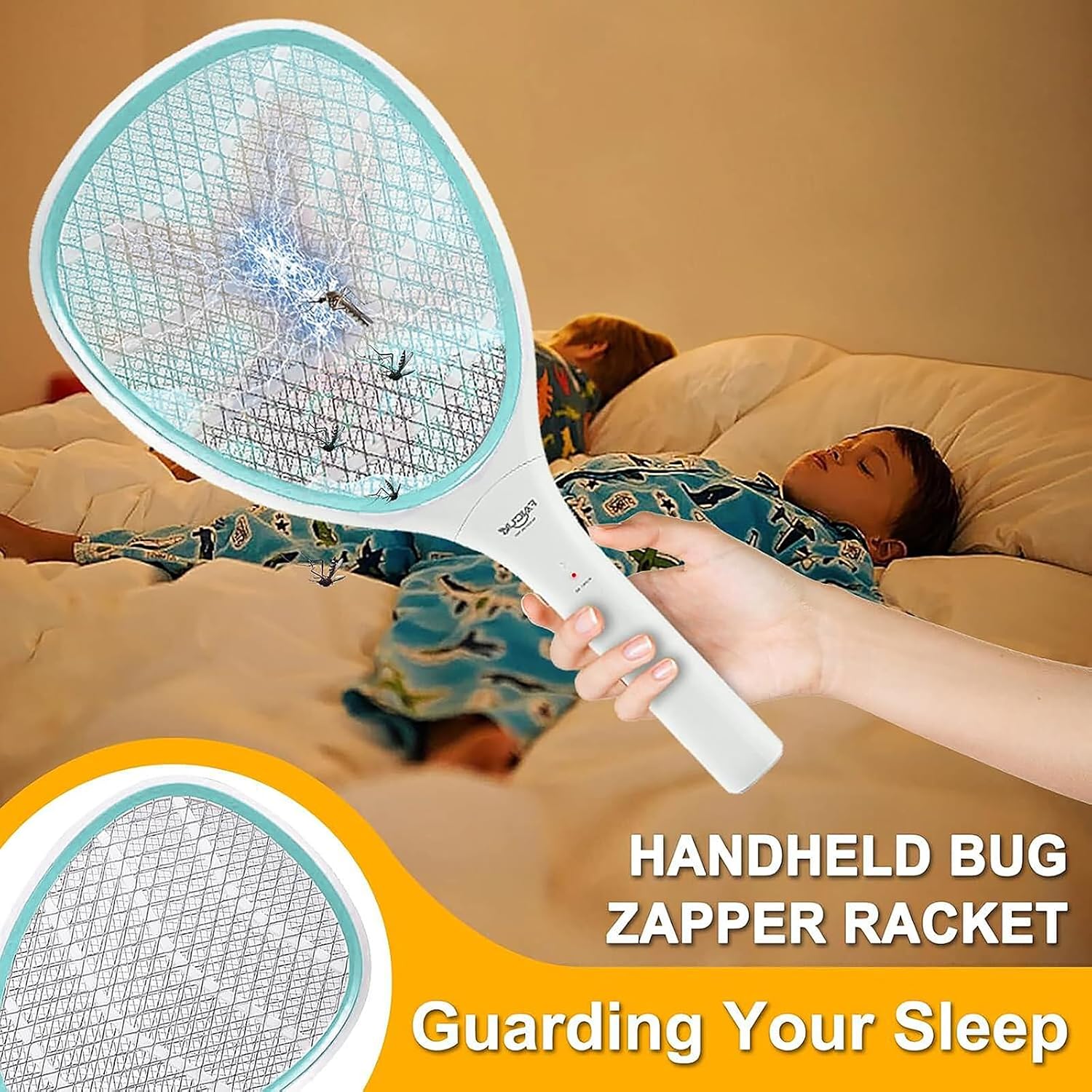 Handheld Bug Zapper Racket Electric Fly Swatter | Mosquito Zapper Racket For Indoor & Outdoor Use, AA Battery