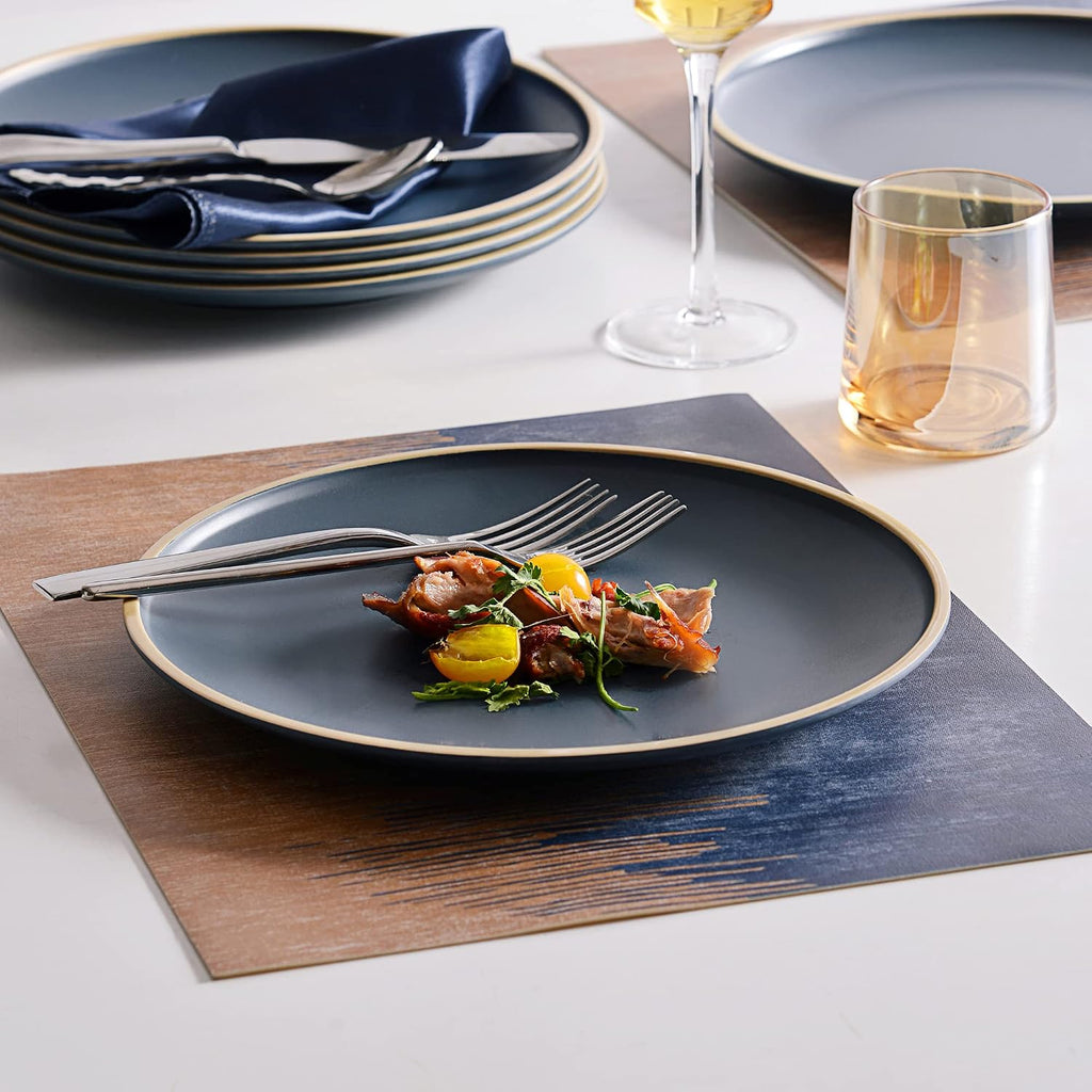 Melamine Dishes Sets of 6, Melamine Plates,10.5 Inch Dinner Plates, Outdoor Dinnerware Sets, Unbreakable, BPA Free