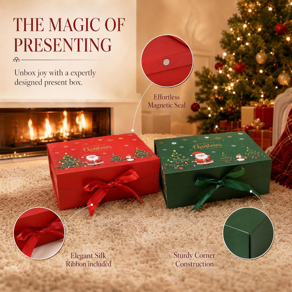 Christmas Gift Box, 12.6 x 8 x 4.4 in, Magnetic Lid