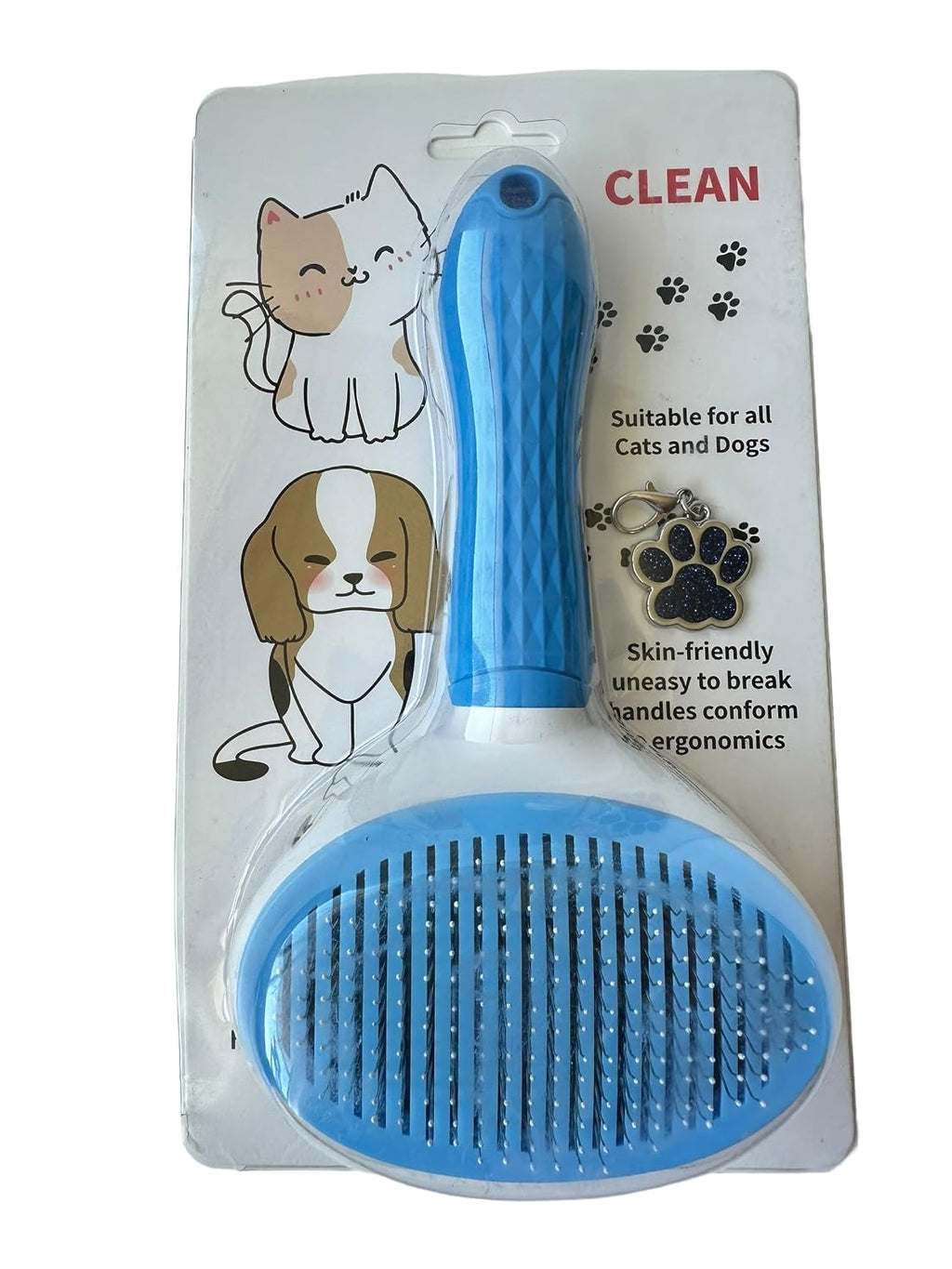 Self-Cleaning Pet Grooming Brush – Stainless Steel Slicker Brush for Dogs, Cats, Rabbits & Small Pets – Ideal for