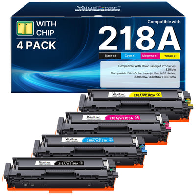 218A Compatible for HP 218A Toner Cartridges 4 Pack (with CHIP)