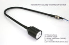 PilotLights Gooseneck Panel Light, Map Light, Post Light - White LED, 18" Length, 12VDC On/Off Switch