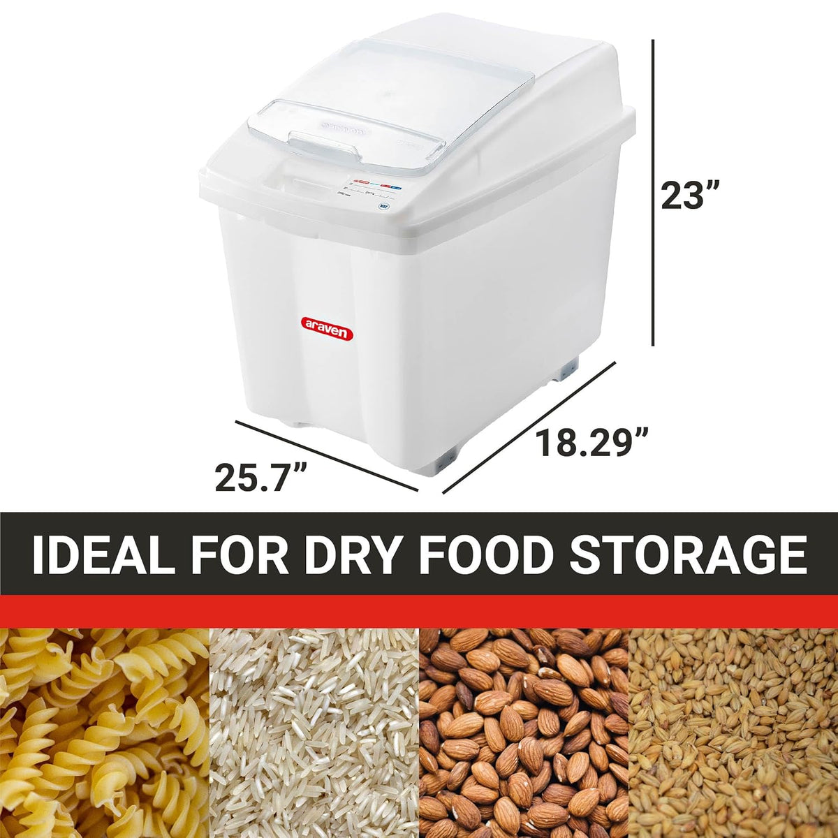 Ingredient Bin, Storage Container for Large Quantity Ingredients, Use in Commercial or Home Kitchen, 26 Gallons, 1