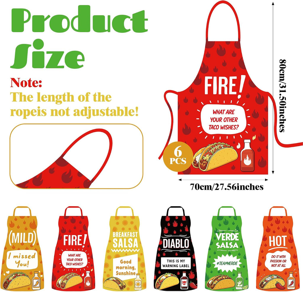 6 Pcs Taco Sauce Costume, Halloween Group Costume Condiment Apron