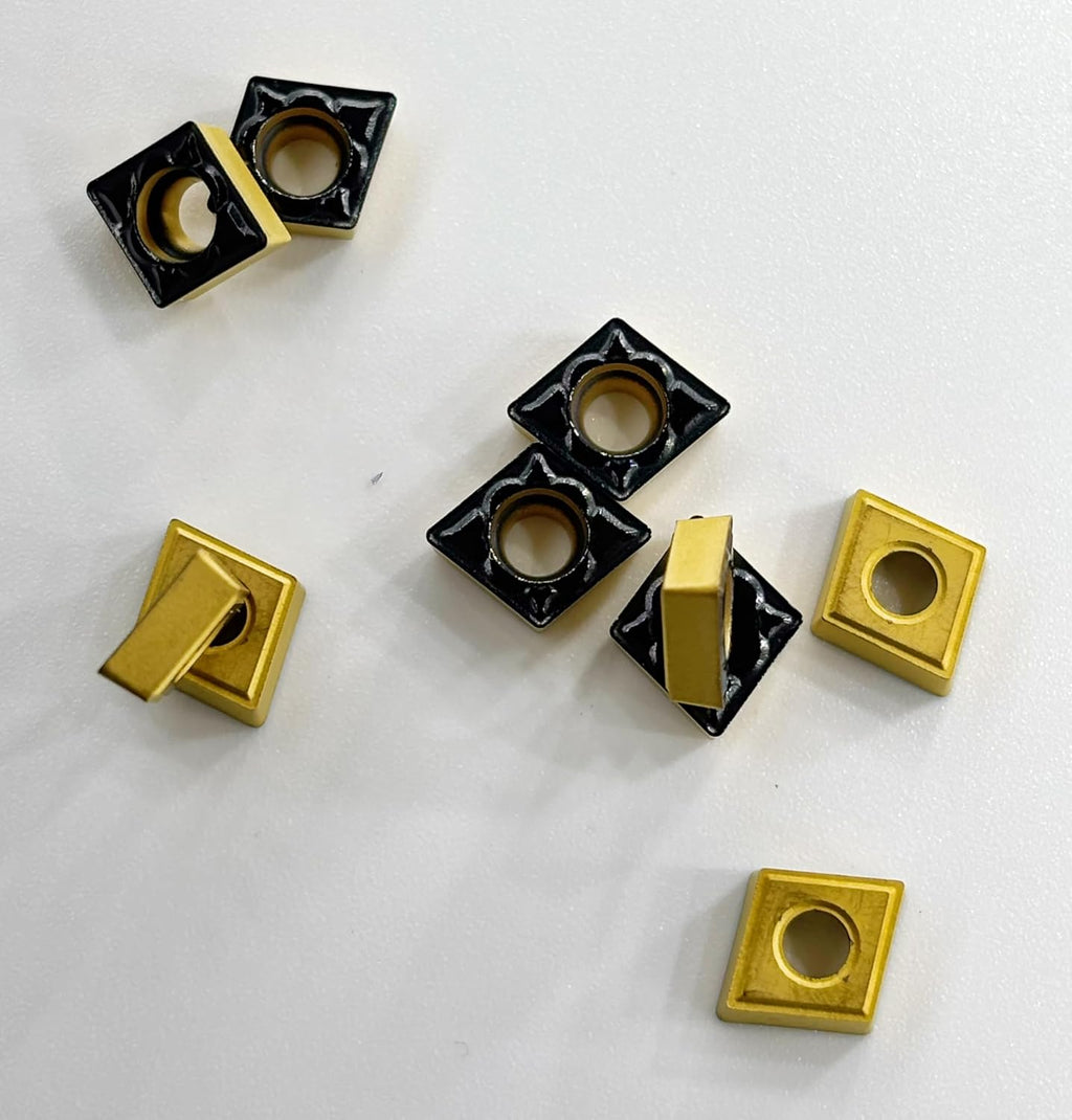 CCMT060204 Carbide Inserts for Steel CNC Lathe Turning, TiN Coated, 10pcs