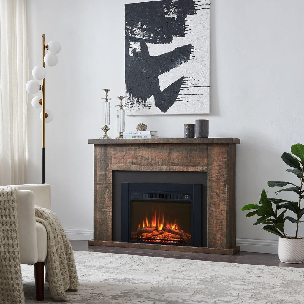 Adam Electric Fireplace Insert with Front Trim Kit, 23" W x 17" H (EF447) with Front Trim Kit, 1500W Heater, Remote