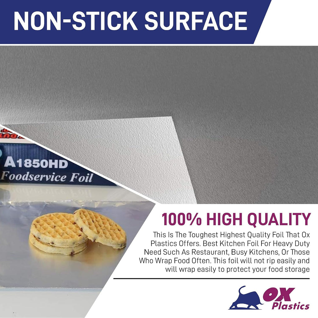 Aluminum Foil Roll, 18" x 500 Ft, Heavy-Duty Commercial Grade