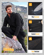Men's Lightweight Softshell Jacket Fleece Waterproof Windbreaker