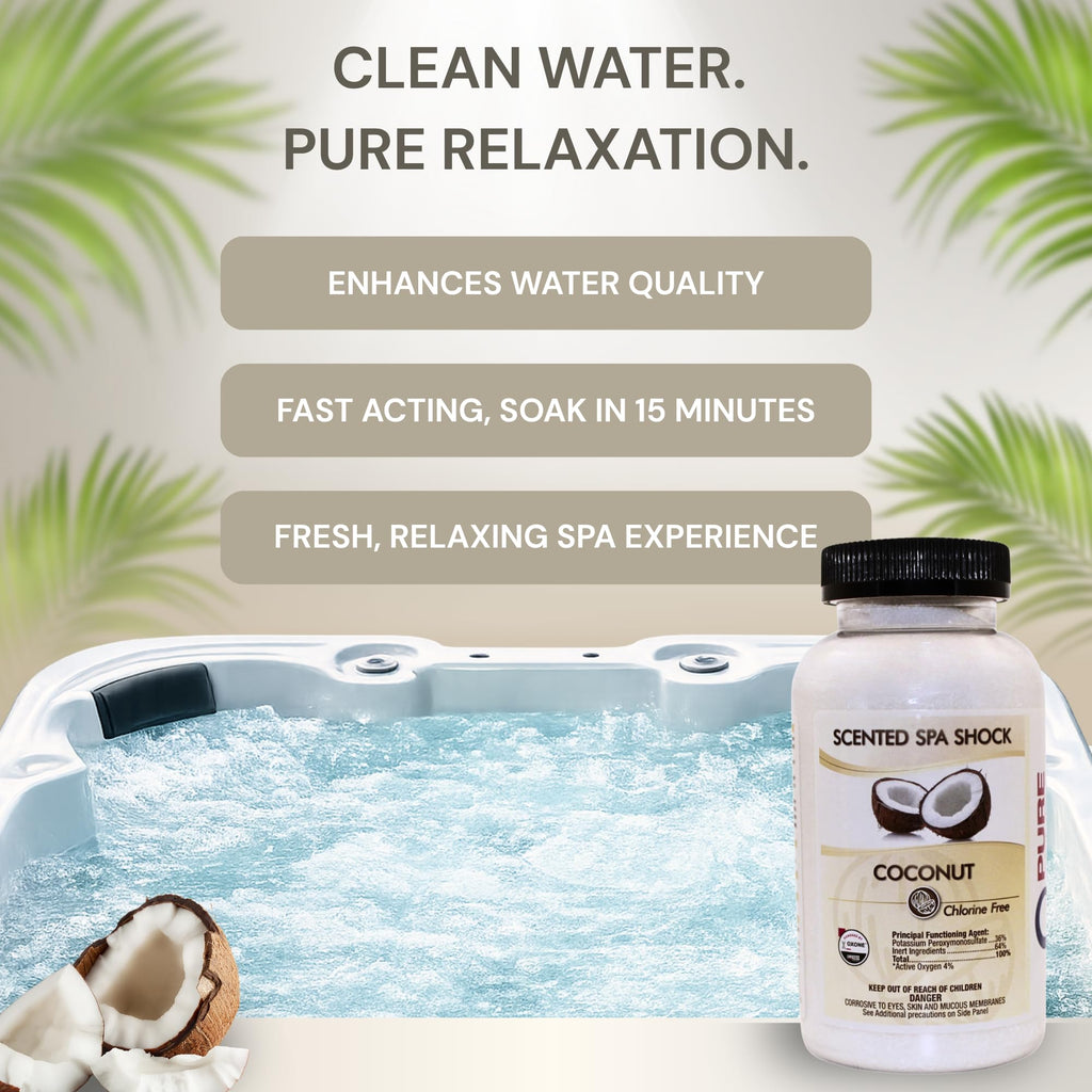 Pure & Simple Scented Hot Tub & Spa Shock | Coconut Aromatherapy (2 lbs)