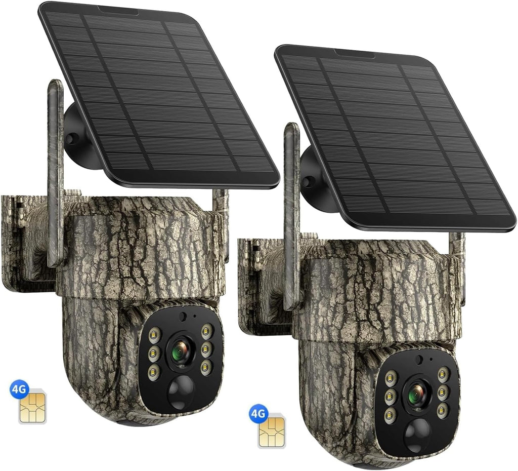 Trail Camera, 4G LTE Cellular Game Cameras with 360° Live Streaming | 2.5K Hunting Camera Solar Powered, Security