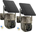 Trail Camera, 4G LTE Cellular Game Cameras with 360° Live Streaming | 2.5K Hunting Camera Solar Powered, Security