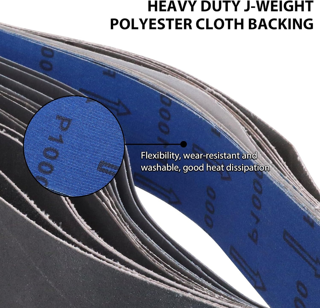 Taokyid 2x48 Inch Silicon Carbide Sanding Belts, 120-1000 Grit, 12 Pack